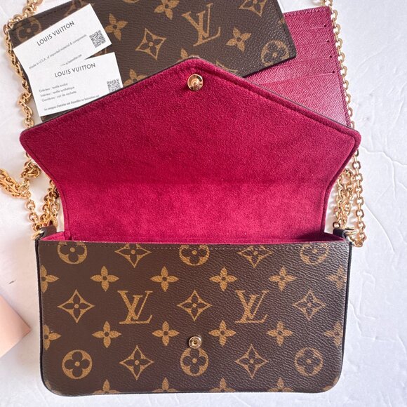 Louis Vuitton Felicie Pochette Monogram Canvas Fuchsia Microfiber - Picture 3 of 16